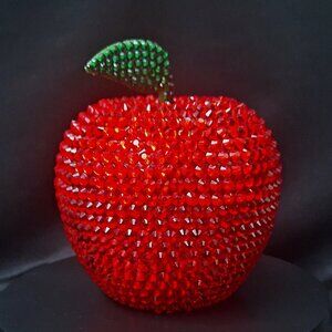 Large Bedazzled Apple, Bling, Teacher Gift, Desk Decor, Rhinestones, New York